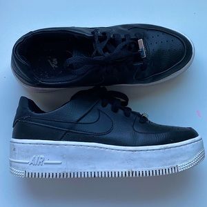 BLACK PLATFORM AIR FORCE 1s, NIKE SIZE 6.5